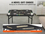 Mahjong Table, Square 4 Player Folding Card Table with 4 Cup Holders & 4 Chip Trays, Portable Domino V952-SDMJZHSDMNGP0C7TXV0