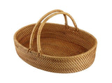 Rattan Woven Basket Portable Handheld Oval Wicker Fruit Flowers Basket for Home Outdoor Picnic V1294-YM0901-210329DY05-2
