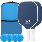 Deep Blue Pickleball Set 2 Paddles, 4 Balls, Carrying Bag V1102-DSZ-PB-089