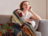 Fun Chicken Head Pattern Plush, Colorful Farmhouse Soft Flannel Throw, Cute Rooster Printed V1192-AZ-W-33712