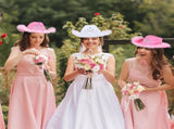 6 Pack Women Cowgirl Cowboy Hats with Feather Western Hat for Bachelorette Bridal Wedding Party V1258-DP02-C-2215