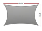 Instahut Shade Sail Cloth Shadecloth Rectangle Canopy 280gsm 3x4m SAIL-DL-H-3X4-C-GR