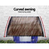 Instahut Window Door Awning 1mx2.4m Brown Hollow Sheet Plastic Frame AWN-PC6-1X24-BR