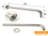 WELS Brushed Nickel Round 8" Rain Shower Head Straight Wall Mount Arm Mixer Set V1233-A201NKSR108N