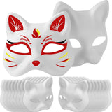 16-Pack Blank Cat Paper Mache Mask & 5-Pack Colored Faux Fur Strips for Cosplay, Halloween V1258-DP02-C-926