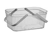 Bath Organizer Basket Stylish Clear Stripe Large Capacity Shower Storage Organizer with Handle for V1294-YM0703-3117230123813
