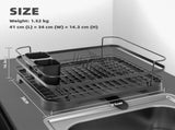 Steel Frame Dish Drying Rack Durable Steel Frame, Removable Utensil Holder, Compact Size for Small V196-DR106