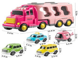 Girls Toddler Truck Toys for 3 4 5 6 Year Old,5-in-1 Friction Powered Vehicle Car Set for Toddlers V1369-AZ3-W-21532