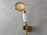 Handheld Showerhead High Pressure Brass Vintage Telephone Shower Head for Bathroom, Titanium Gold V1370-AZ4-06949
