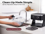 Devanti 4.5L Glass Air Fryer Kitchen Oven Knob Control 1350W Healthy Cooker Black AF-K-H-4Z5L-BK