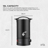 10L Candle Wax Heater Black With Tap - Soy Wax Melter Candle Making Pot V238-SUPDZ-40076875726928