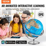 VEVOR Educational Globe for Kids, 254 mm, Interactive AR World Globe with AR Golden Globe APP LED V952-DQYHDLAPP10YFSL76V9