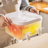 Plastic Beverage Dispenser with Spigot - 5L 1.32 Gallon Cold Water Jug for Refrigerator - Large V1369-AZ3-W-11176
