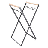 Trash Bag Holder Rubber Wood Handle Iron Flat Appearance Foldable Portable Garbage Bag V1294-YM0716-3117220182611