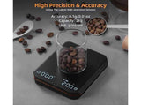 Coffee Scale with Timer 2000g/0.1g Rechargeable Espresso Scale Portable Digital Kitchen Scale with 3 V1263-JX-2435