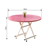 SOGA 2X Pink Dining Table Portable Round Surface Space Saving Folding Desk Home Decor TABLERD726X2