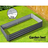 Green Fingers Garden Bed 210x90cm Planter Box Raised Container Galvanised Steel GARDEN-21090-ALUMGR