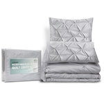 Giselle Bedding Quilt Cover Set Diamond Pinch Grey Queen QCS-DIAM-GY-Q