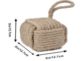 Rope Knot Door Stops Decorative Nautical Door Stopper Handmade with Handle, Jute Weighted Interior V1370-AZ4-01400