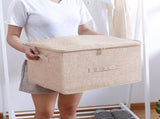 SOGA 2X Beige Large Portable Double Zipper Storage Box Moisture Proof Clothes Basket Foldable Home SBOX024X2