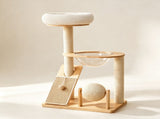Rubber Wood & Acrylic Cat Tree V1408-W2