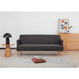 Merlin 3 Seater Sofa Futon Bed Fabric Lounge Couch - Charcoal V315-VOL-MERL-02