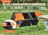 Compost Bin 37 Gal Dual-Chamber Composter Tumbler Rotating Sliding Doors V952-FGDFJ37JL000EYX7CV0