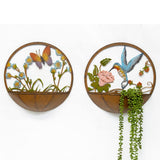 Set 2 Asst Dragonfly Butterfly Wall Planters 39cm V637-24854PLN