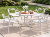 Gardeon 5PCS Outdoor Dining Set Table and Chairs Garden Patio Furniture Entwine White ODF-DIN-5STFD-601-WH