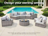 Gardeon 2 PCS Outdoor Sofa Set Rattan Modular Chair Garden Patio Furniture Grey ODF-SOFA-RCHAIRX2-GE
