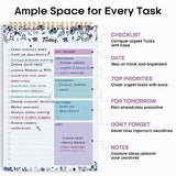 6Pack To Do List Notepad, Undated Daily Planner for Work and Goal Setting Greenery Sway, 52 Sheets, V1107-121-62481-PUR-6PACK