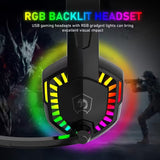 Wired Gaming Headset with RGB Lights and Noise Cancelling Mic V1142-TM601099667133465