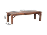 Gardeon Garden Benches Garden Seating Backless Timber Seat 120cm Brown ODF-BENCH-120-CC