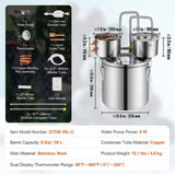 Moonshine Still Water Alcohol Distiller 8Gal w/Thumper Keg & 8W Water Pump V952-SLNTZLQYS8JLBDHC1V3