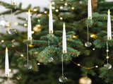 12-Pack Flameless Tapered LED Christmas Candles, Remote Control Timer Crystal Hook Decoration V1232-SDWYD-002