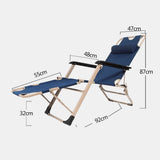 Reclining Sun Beach Deck Lounge Chair Outdoor Folding Camping Fishing Arm Rest - navy V610-LUXRECLI-NAV