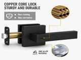 Matte Black Privacy Door Lever Handles with Keys, 2 Pack Heavy Duty Interior Door Lockset, V1181-HI011-2-BK-1