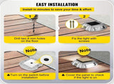 Driveway Lights 12-Pack Solar Driveway Lights Bright White with Screws Solar Deck Lights Outdoor V952-TYNDD12JTWH000001V0