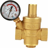 Adjustable Water Pressure Regulator Reducer With Dn15 Brass Measuring Meter V1188-MS-227-2313