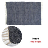 Large Chindi Cotton Handmade Floor Mat with Tassels 90 x 150 cm Navy V442-BZO-FLOORR-LARGECHINDI-NAVY-RE