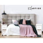 Artiss Bedside Table 1 Drawer with Basket Rustic White X2 ST-CAB-1D-1B-WHX2