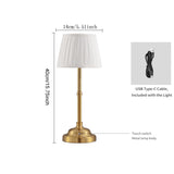 Gold and White Elegant Rechargeable Fabric Shade LED Lamp - Cordless Touch Stepless Dimmable Table V888-ELOSUNG27041