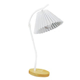 Table Lamp with Cloth Pleated Lampshade Metal Modern Nightstand Bedside Lamp for Bedroom Living Room V1294-YM0710-3119230115411