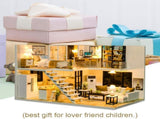 Dollhouse Miniature with Furniture Kit Plus Dust Proof and Music Movement - M9 V178-13554