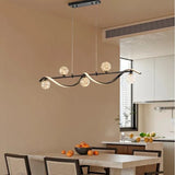 BAMDECOR AD2621 Modern Black Kitchen Island Light with Glass Globe Shade Ceiling Pendant Lights V255-BAM-A2621-BLACK