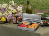 Multi Spice Containers Condiment Station Rectangular Stainless Steel Multiple Compartments Food V1192-AZ-W-27599