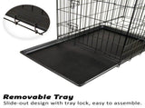 Wire Dog Cage Foldable Crate Kennel 42in with Tray Cushion Mat Combo V274-PET-WCCU42-BE