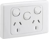 2000 Series 10A 250V Twin Switch Socket Outlet with Removable Extra Switch V1202-V1-CLI2025XAWE