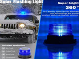 Solar Powered LED Flashing Beacon Light, 12-24V Amber Emergency Magnetic Warning Blue V201-LED0016BU8AUA