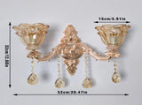 Rococo Gold Wall Sconce Floral Bedside Wall Lamp with Beveled Crystal Lighting for Hallway & Living V767-LT-X121